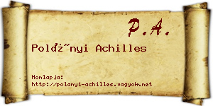 Polányi Achilles névjegykártya